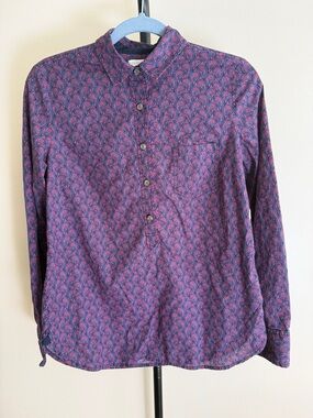 J. Crew women’s Paisley Button-Down Shirt - Purple and Pink